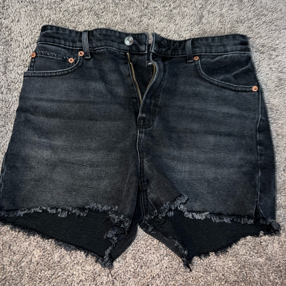 American eagle black jean shorts size 4